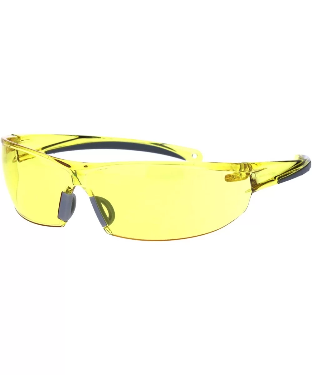 ANSI Z87+ U6 Protective Safety Glasses Yellow Lens Light Wrap Around Frame - C518QU9IIME $17.69 Wrap