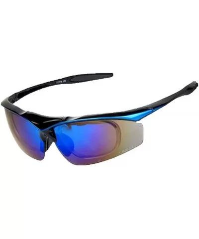 Polarized Sunglasses Interchangeable Cycling Baseball - Blue - C6184KCKZSO $74.68 Sport