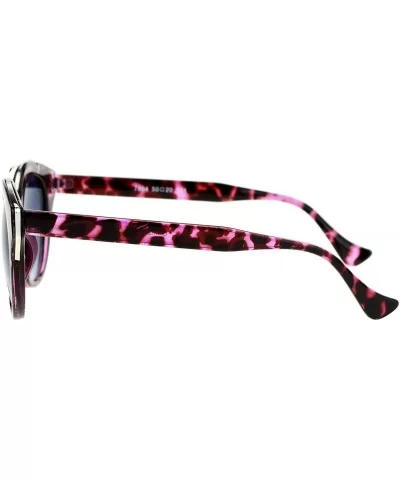 Double Metal Bridge Cat Eye Horn Rim Sunglasses - Purple - C912IVI5GV7 $11.52 Cat Eye