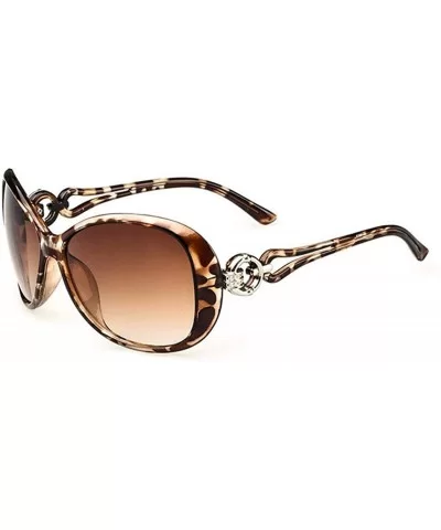 Women Fashion Oval Shape UV400 Framed Sunglasses Sunglasses - Leopard - CD196YWDYMQ $25.83 Oval