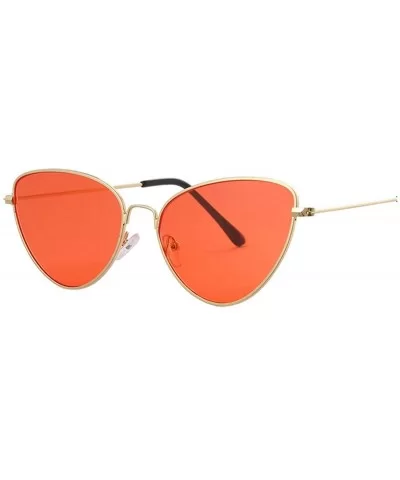 New Vintage Cat Eye Sunglasses Women Fashion Er Lady Mirror Cateye Sun Glasses Female Shades UV400 - Gold Red - CP199C87URO $...