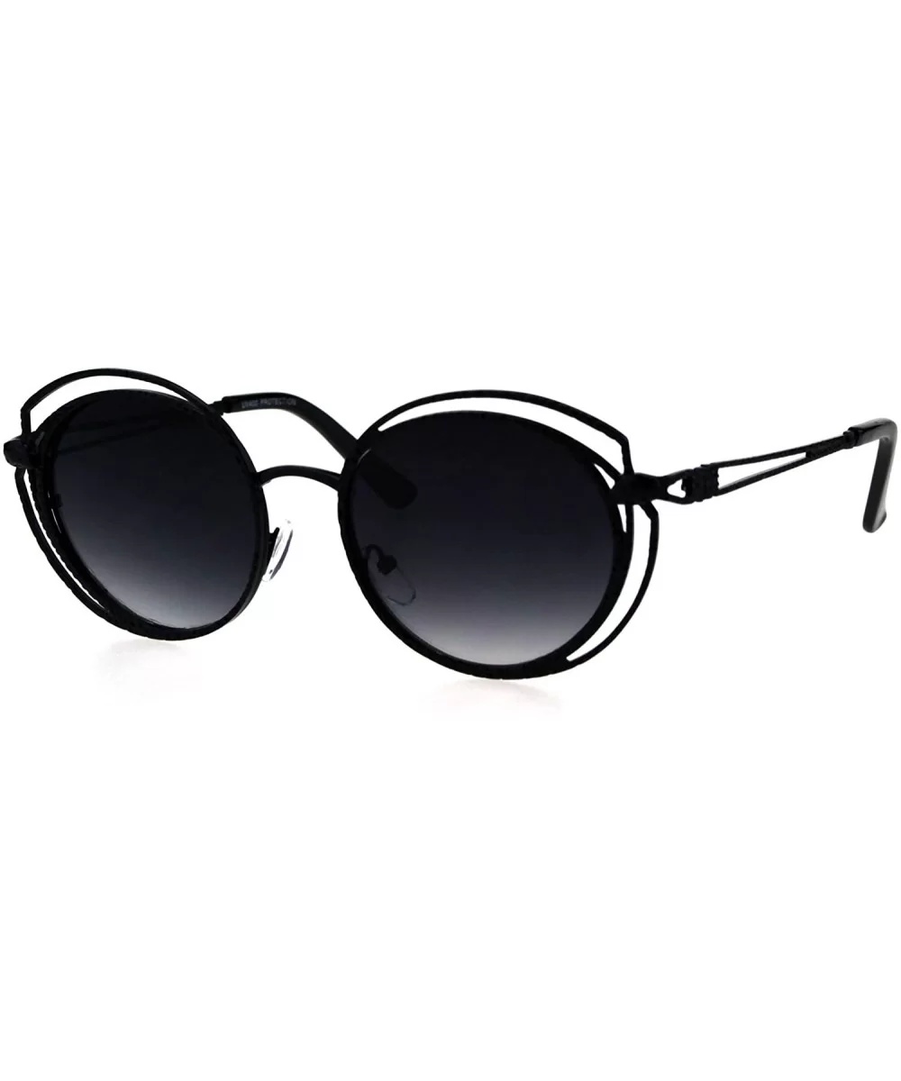 Womens Jewel Metal Work Frame 90s Butterfly Designer Sunglasses - Black Smoke - CN18GOY8UY0 $16.60 Butterfly