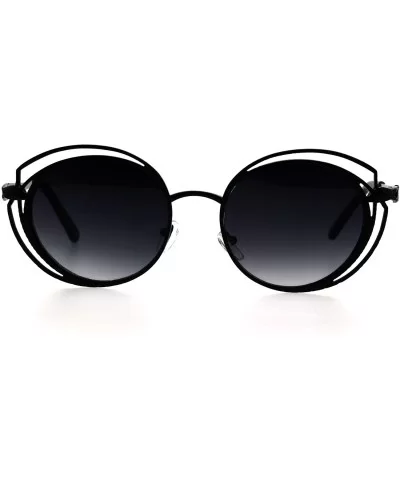 Womens Jewel Metal Work Frame 90s Butterfly Designer Sunglasses - Black Smoke - CN18GOY8UY0 $16.60 Butterfly