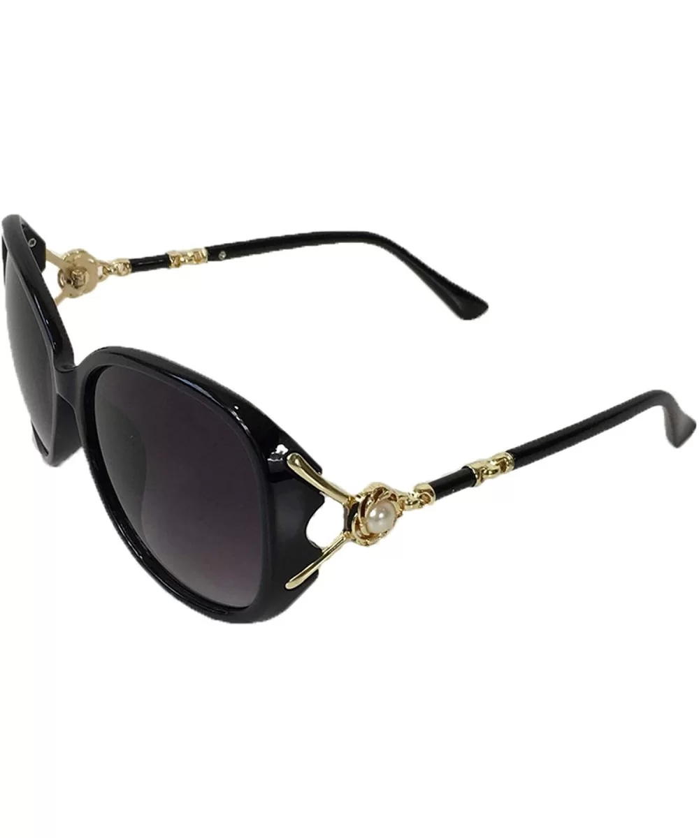 Fashion Culture Women's You Fancy Pearl Oversized Sunglasses - Black - CX18AEKX34Z $26.70 Oversized