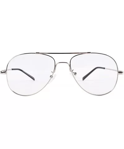 Pilot Full-flex Memory Titanium Optical Eyeglasses Frame - Large Silver - C718W845TE3 $30.21 Aviator