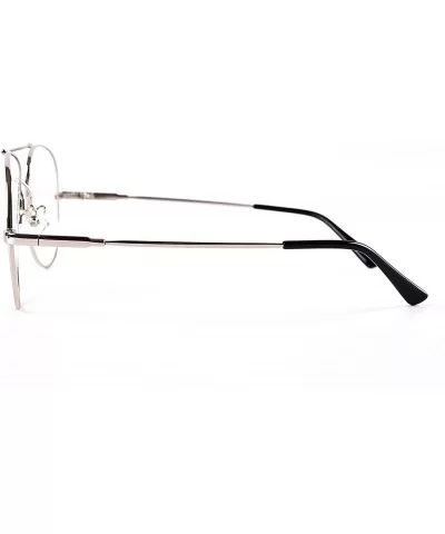 Pilot Full-flex Memory Titanium Optical Eyeglasses Frame - Large Silver - C718W845TE3 $30.21 Aviator