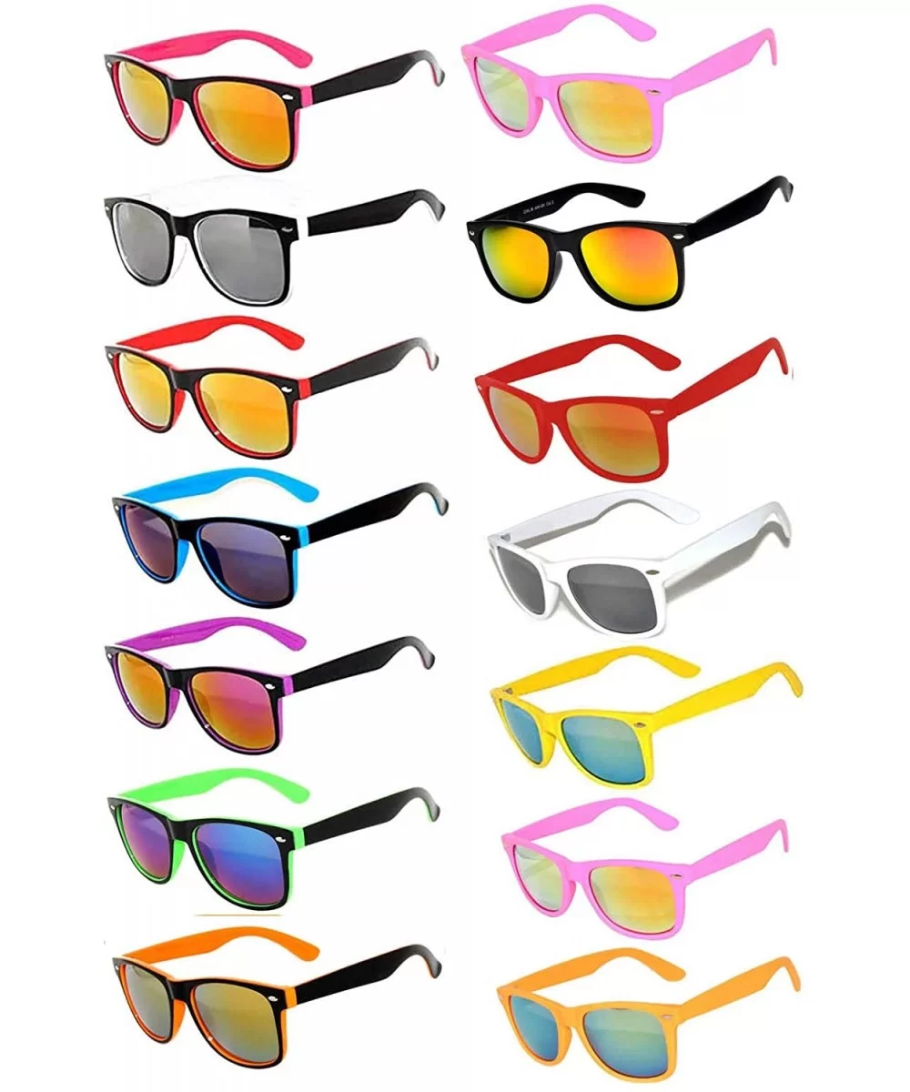 Wholesale Bulk Matte Colored Mirrored and Smoke Lens Sunglasses 14 pairs - CW12BV2YGEN $50.68 Aviator