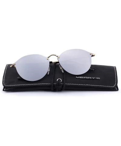 Men/Women Retro Oval Sunglasses 100% UV Protection S6308 - Silver - CE188Y7CXC4 $22.00 Round