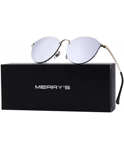 Men/Women Retro Oval Sunglasses 100% UV Protection S6308 - Silver - CE188Y7CXC4 $22.00 Round