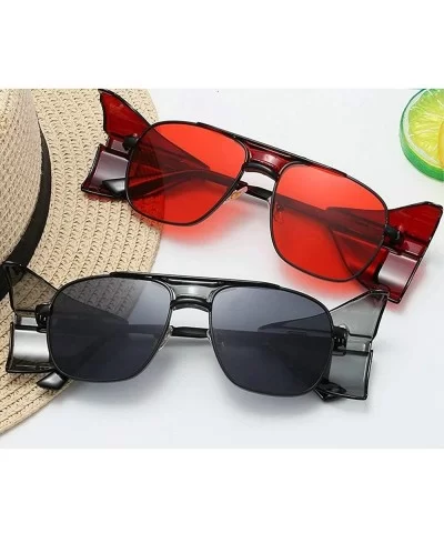 sunglasses Fashion Protection Windproof Glasses - Black&red - C318AR9WQG9 $19.24 Square