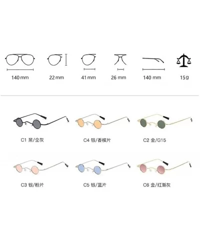 Chic Round Hip-Hop Square Metal Small Frame Clear Color Lens Sunglasses UV400 - Silver&pink - CP18X8RM3RX $19.20 Square