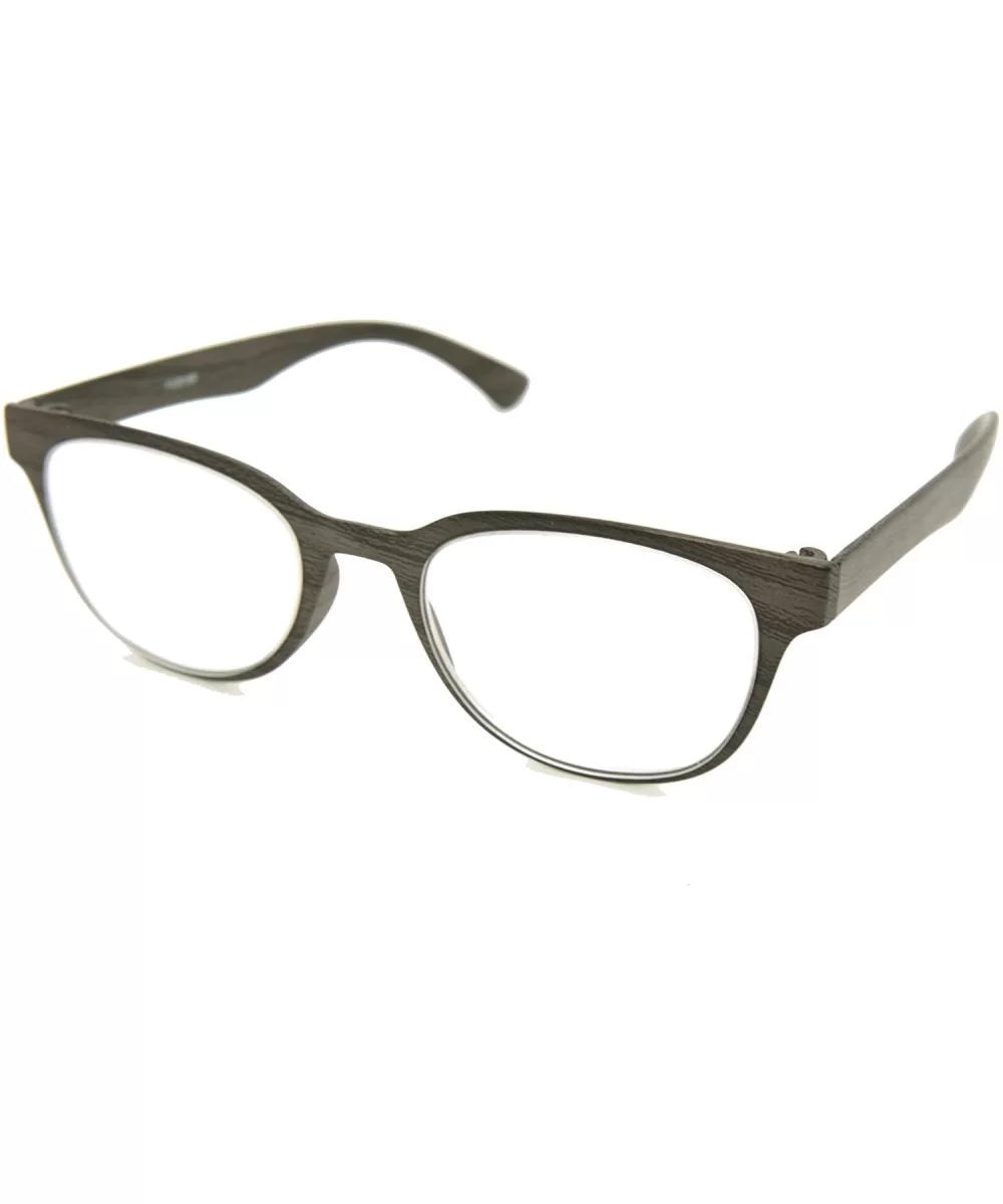 TR90 Readers Flexie Reading Glasses schoolboy 2291RT - Z3 Dark Black Wood Print - C318WGD4RL5 $26.69 Oval