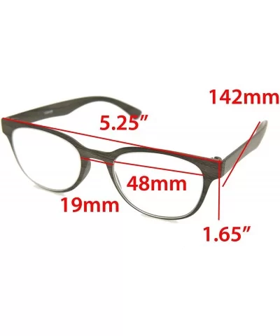 TR90 Readers Flexie Reading Glasses schoolboy 2291RT - Z3 Dark Black Wood Print - C318WGD4RL5 $26.69 Oval