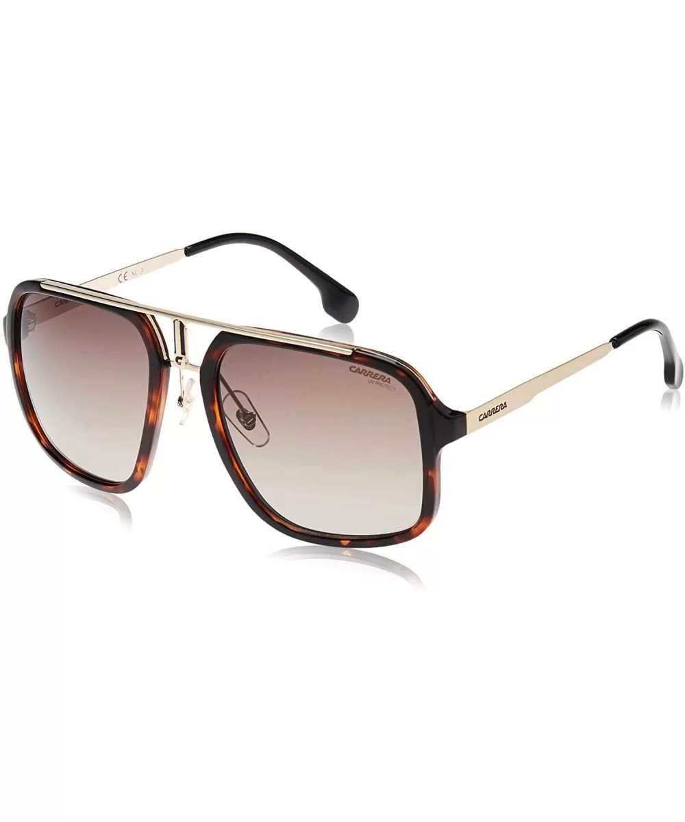 Men's Ca1004/S Pilot Sunglasses - Havana Gold/Brown Gradient - CK12NYUFAUS $95.21 Square