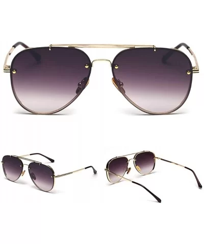 Classic Aviator Gradient Sunglasses-Men Shade Glasses-Polarized Oval Lens - A - C9190EETZ56 $57.05 Rectangular