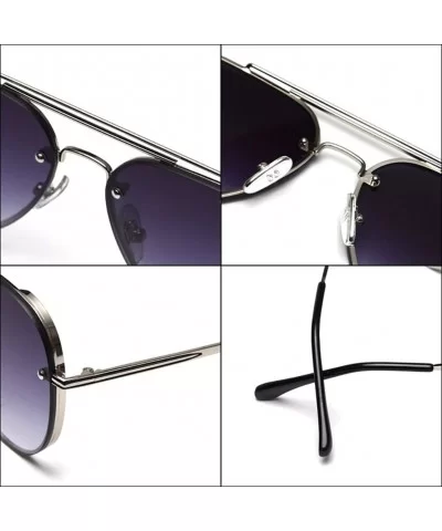 Classic Aviator Gradient Sunglasses-Men Shade Glasses-Polarized Oval Lens - A - C9190EETZ56 $57.05 Rectangular