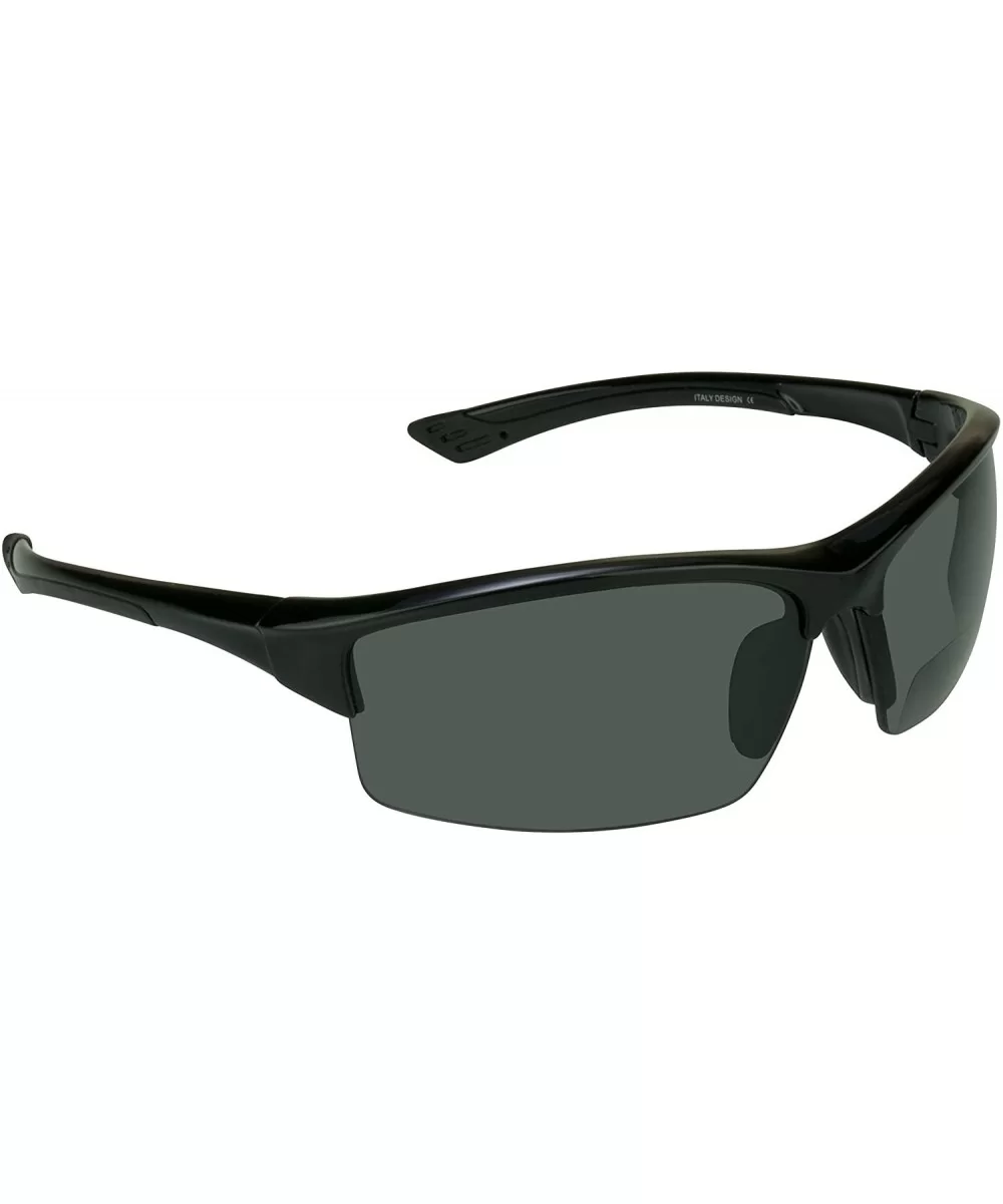 Polarized Bifocal Sunglasses Readers TR90 Frame Hard Case Strap - Smoke - CJ11BGFLIID $60.19 Wrap