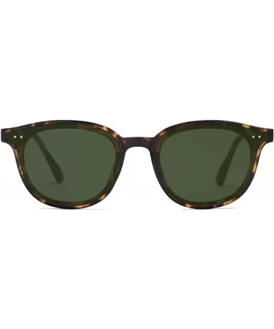 Small Retro Square Sunglasses with Rivets Flat Lens Sunnies Daytime SJ2114 - C7 Dark Tortoise Frame/G15 Lens - CW196T6QNW2 $1...