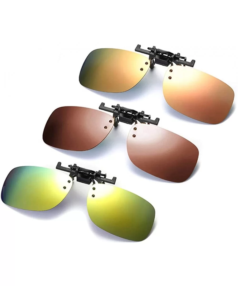 Polarized Adult Day Night Vision Flip-up Clip-on Lens Driving Glasses Sunglasses - Color1 - CS18H44QKT2 $27.68 Rectangular