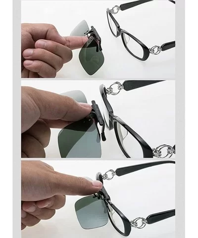 Polarized Adult Day Night Vision Flip-up Clip-on Lens Driving Glasses Sunglasses - Color1 - CS18H44QKT2 $27.68 Rectangular