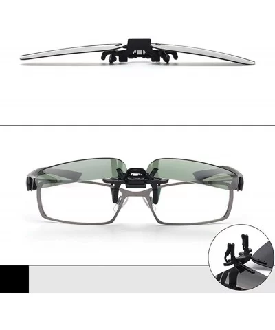 Polarized Adult Day Night Vision Flip-up Clip-on Lens Driving Glasses Sunglasses - Color1 - CS18H44QKT2 $27.68 Rectangular