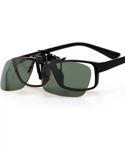 Polarized Adult Day Night Vision Flip-up Clip-on Lens Driving Glasses Sunglasses - Color1 - CS18H44QKT2 $27.68 Rectangular