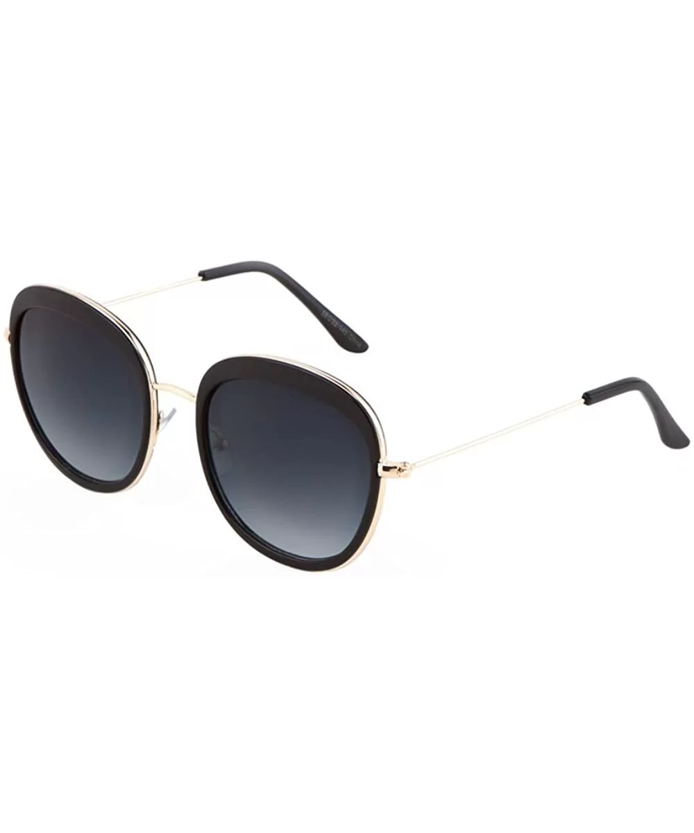 Oversized Butterfly Sunglasses Gold Rim Metal Bridge Unisex Fashion Eyewear - Black - CD17YC66SS8 $13.21 Square