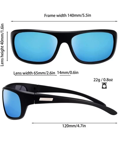 Polarized Sunglasses Baseball Running Softball - Rubber Black- 4-blue Sky Mirror - CI19C0S2DO5 $18.87 Wrap