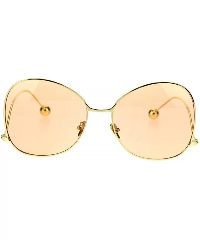 Womens Down Temple Swan Pop Color Butterfly Metal Rim Sunglasses - Gold Orange - C0184MCQHD4 $20.83 Butterfly