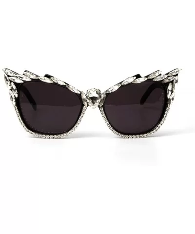 Sunglasses Cat Eye Women Fashion Sexy Crystal Sun Glasses Plastic Female Eyewear Feminino - A - CL198A58HGS $59.72 Aviator