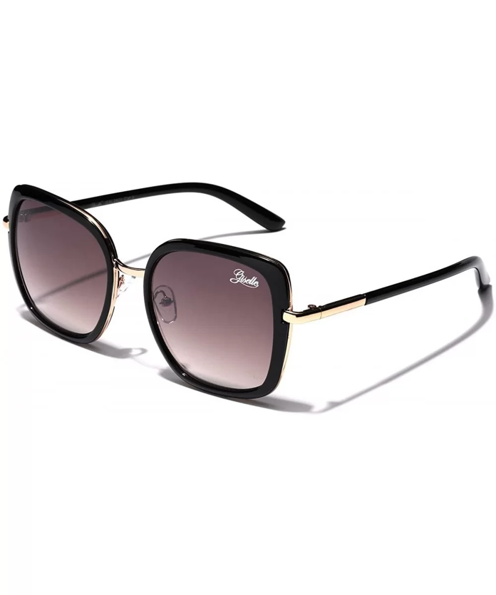 Oversized Square Women's Vintage Fashion Statement Sunglasses Medium-Large - Black - CS1252TFTUL $16.61 Square