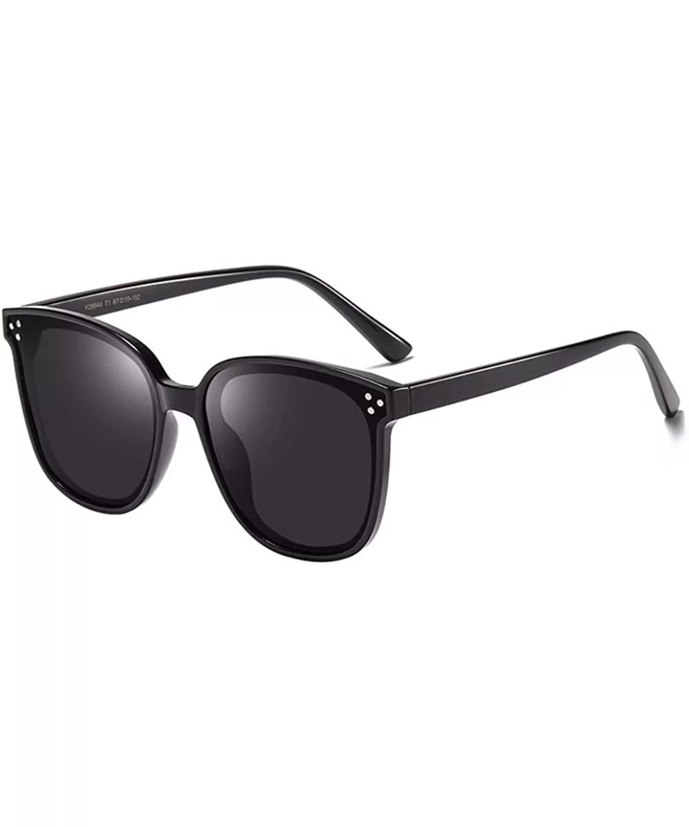 Sunglasses Women's Retro Polarized Sunglasses Male Black Sunglasses Sunglasses - C - CG18Q06LH4Q $50.18 Aviator