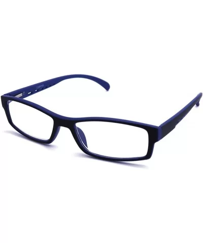 Soft Matte Black w/ 2 Tone Reading Glasses Spring Hinge 0.74 Oz - R1 Matte Black Matte Blue - CF18WZ0ZRME $28.59 Rectangular
