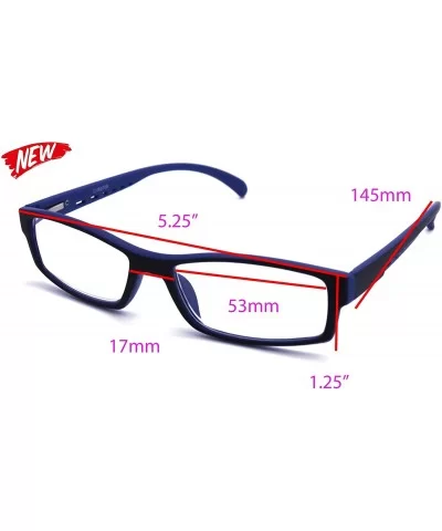 Soft Matte Black w/ 2 Tone Reading Glasses Spring Hinge 0.74 Oz - R1 Matte Black Matte Blue - CF18WZ0ZRME $28.59 Rectangular