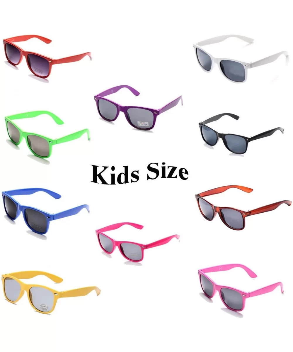 Classic Neon 80's Party Favors Sunglasses for Women 10 Pack Retro 100% UV Coating. (Kids) - Kids - CE18W3GRWSN $21.38 Square