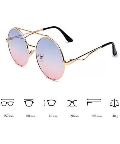 Men women Metal Round Sunglasses Slim frame Colored Flat Lens 60mm - Red - C618EOUMXZI $12.47 Rimless