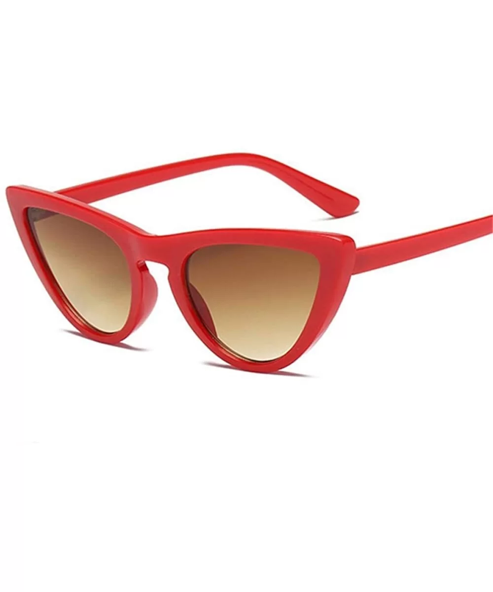 Women Cat Eye Sunglasses Fashion 2019 Luxury Brand Sun Glasses Blue As Picture - Redbrown - CD18YZUO2HG $12.19 Oversized