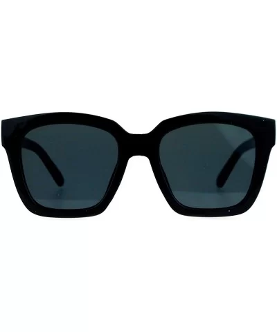 Ultra Flat Lens Unique Oversize Horn Rim Sunglasses - Black - CL127A9UX4H $12.34 Wayfarer