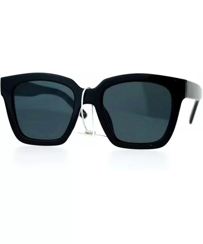 Ultra Flat Lens Unique Oversize Horn Rim Sunglasses - Black - CL127A9UX4H $12.34 Wayfarer