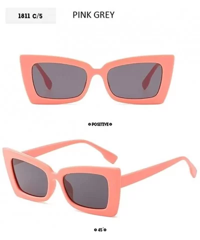 Women Cat Eye Sunglasses Rectangle Sun Glasses Ladies Vintage Candy Color Eyewear Shades for Women - CP199OLIIL9 $14.04 Cat Eye