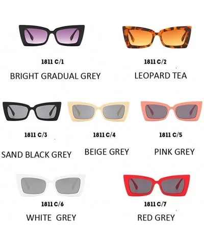 Women Cat Eye Sunglasses Rectangle Sun Glasses Ladies Vintage Candy Color Eyewear Shades for Women - CP199OLIIL9 $14.04 Cat Eye