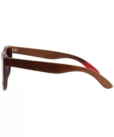 Real Wood Polarized Sunglasses - Jetty Ledge Brown Wanderer With Smoke Grey Lenses - CI194937QL3 $76.92 Aviator