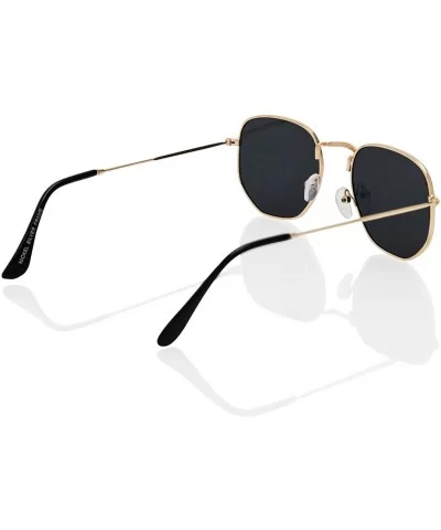 90s Hipster Geometric Round Lightweight Metal Driving Sunglasses for Women Men Unisex UV400 - Gold - CH18I4X922S $21.54 Oval