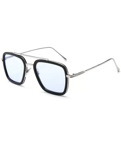 Sunglasses sunglasses Europe and the United States square men's flat mirror sunglasses sunglasses - CY18WWKTSDM $53.56 Square