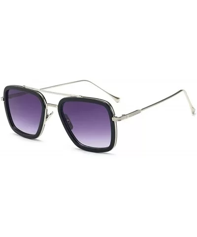 Sunglasses sunglasses Europe and the United States square men's flat mirror sunglasses sunglasses - CY18WWKTSDM $53.56 Square