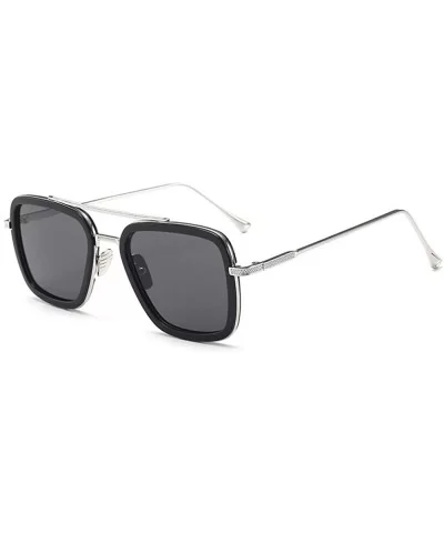 Sunglasses sunglasses Europe and the United States square men's flat mirror sunglasses sunglasses - CY18WWKTSDM $53.56 Square