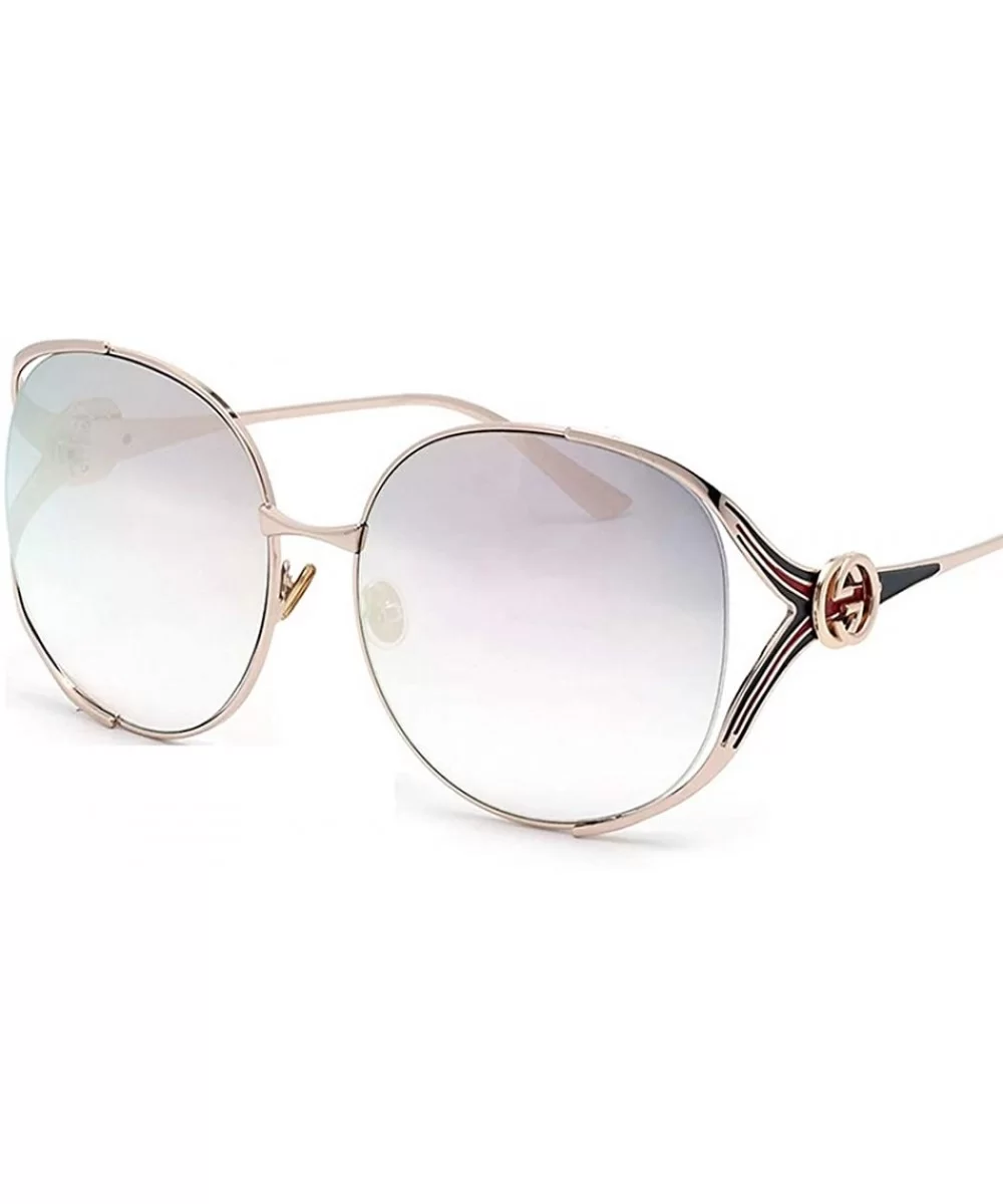 2019 new retro sunglasses - ladies big frame metal frame sunglasses wild sunglasses - F - CP18SN4NCO8 $68.36 Aviator