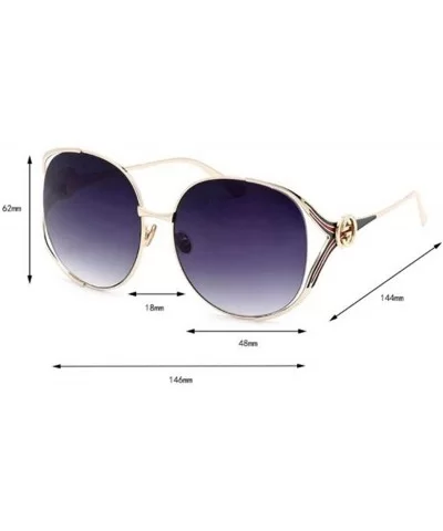 2019 new retro sunglasses - ladies big frame metal frame sunglasses wild sunglasses - F - CP18SN4NCO8 $68.36 Aviator