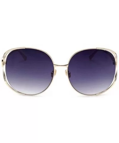 2019 new retro sunglasses - ladies big frame metal frame sunglasses wild sunglasses - F - CP18SN4NCO8 $68.36 Aviator