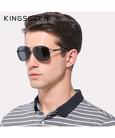 Genuine designer vintage aviator sunglasses men fashion polarized UV400 - Brown - CX18IWAGTYK $38.59 Aviator